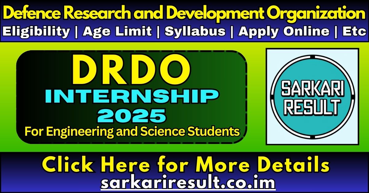 DRDO Internship 2025