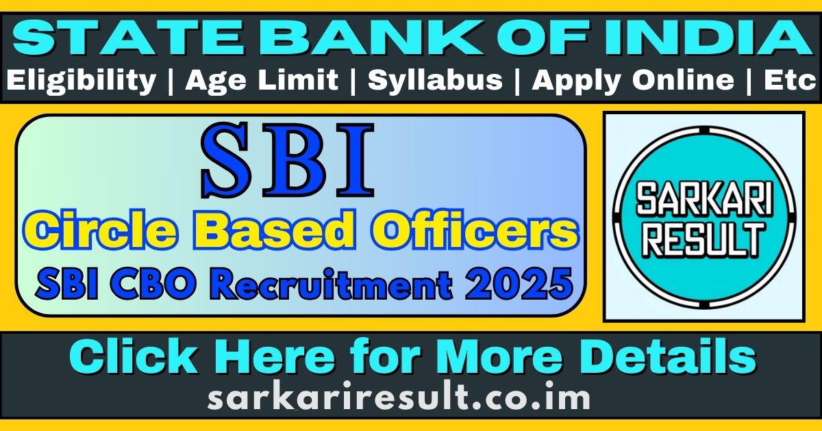 SBI CBO Recruitment 2025