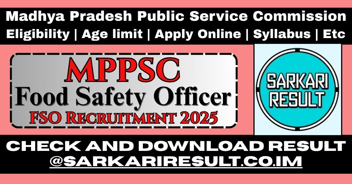 MPPSC FSO Recruitment 2025