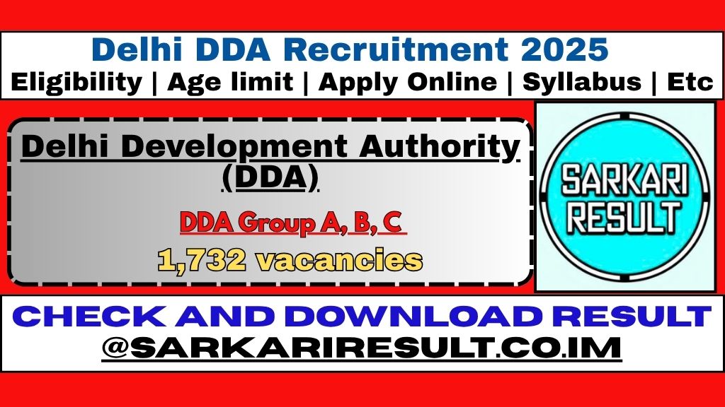 Delhi DDA Jobs 2025