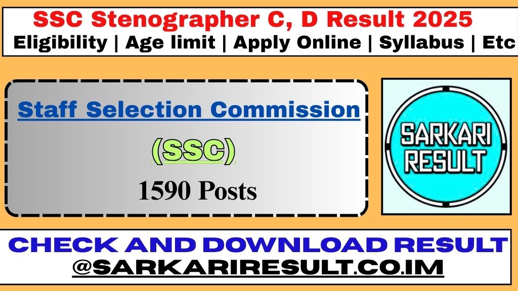 2025 SSC Stenographer Result