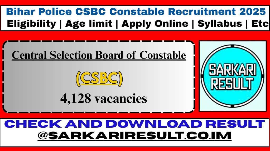 Bihar Police 2025 Constable Recruitment