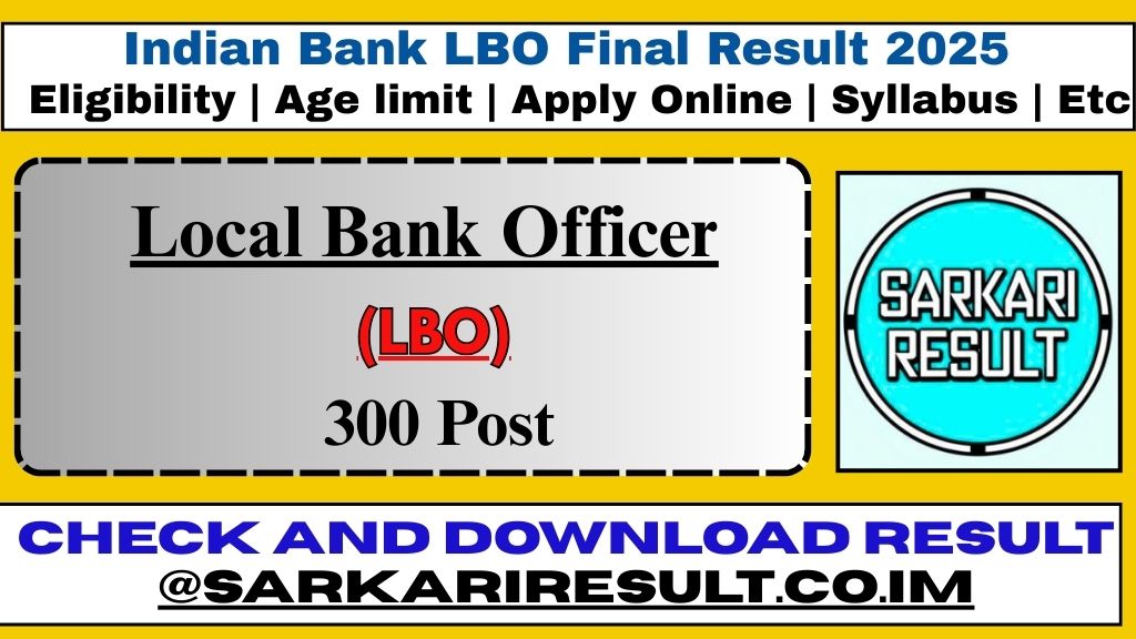 Indian Bank LBO Final Result 2025