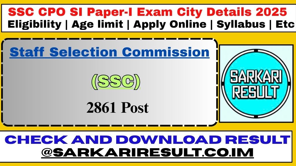 SSC CPO SI 2025 Exam
