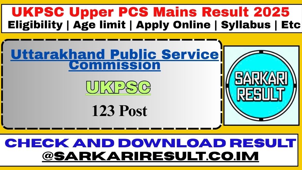 UKPSC Upper PCS 2025