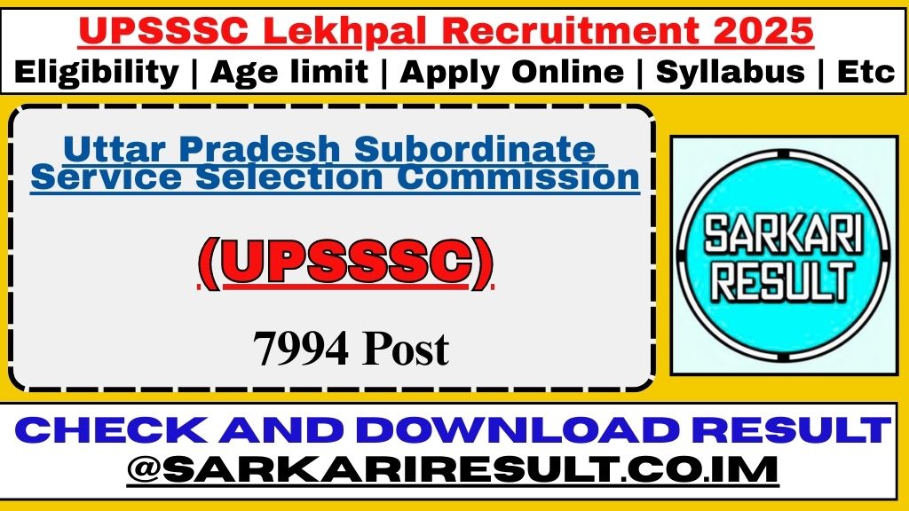 UPSSSC Lekhpal Recruitment